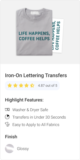 Iron-On Lettering Transfers